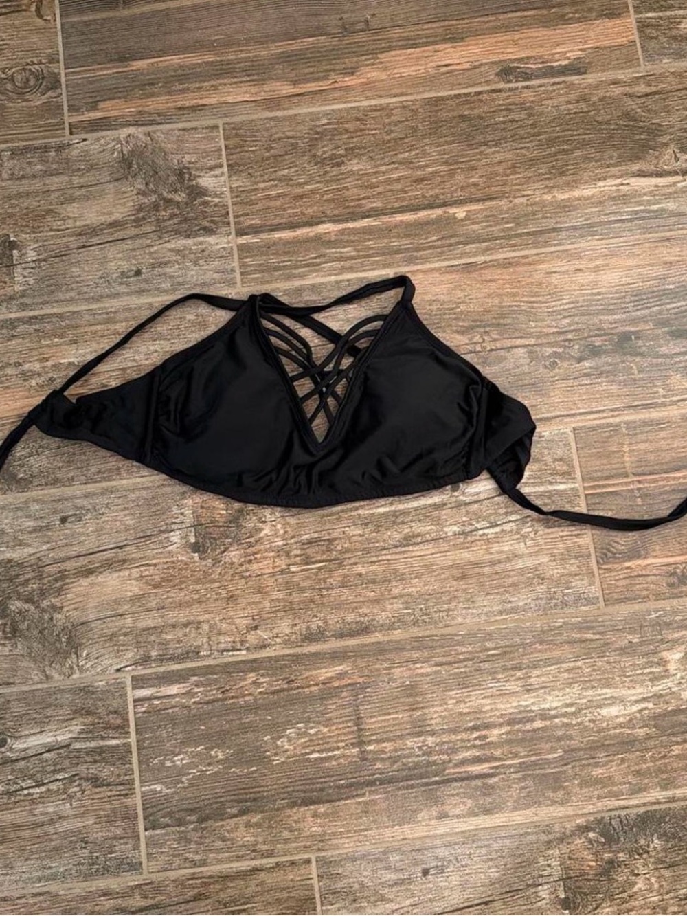 Xhilaration Black Crisscross Bikini Top